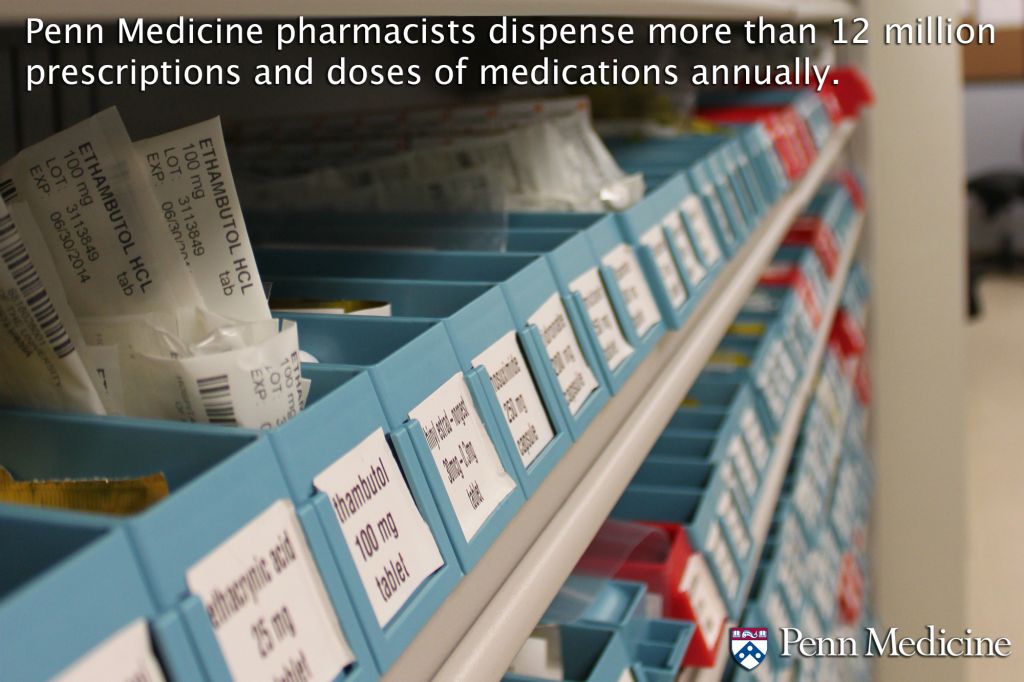 Penn Medicine pharmacists dispense more than 12 million prescriptions and doses of medications annually.
