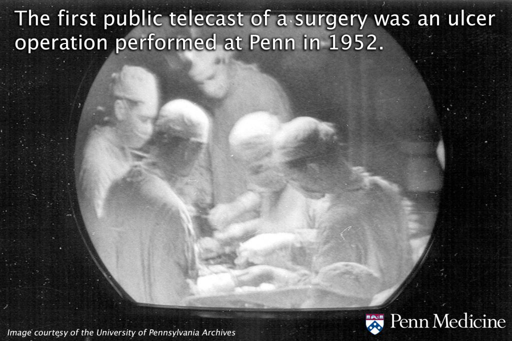 We're digging into our history yet again for this fact: The first public telecast of a surgery was an ulcer operation performed at Penn Medicine in 1952.